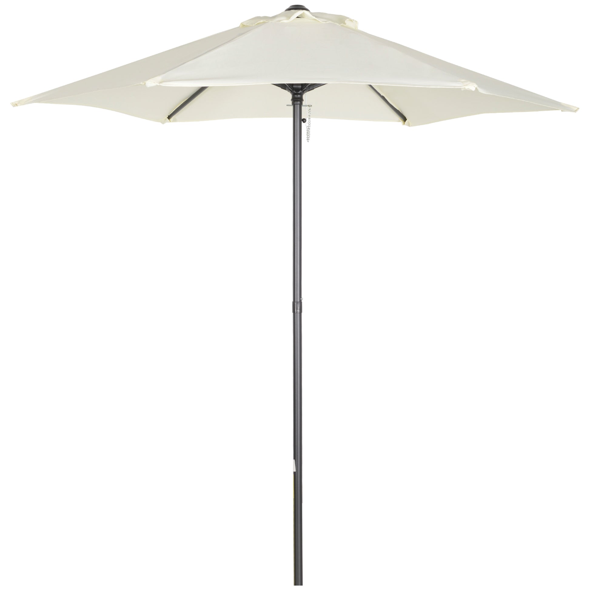 Outsunny Sombrilla Jardín Ø2x2 M Parasol De Aluminio Con Poste Desmontable Beige_0
