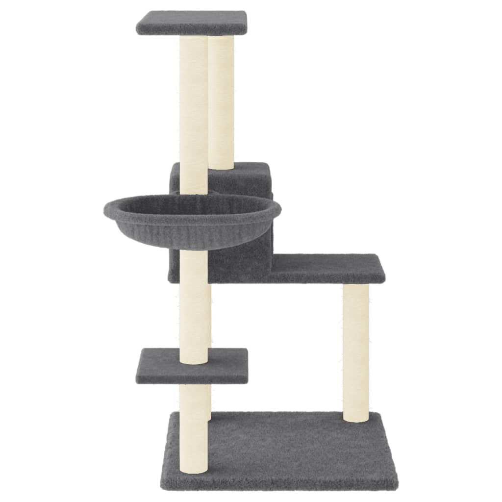 Rascador Para Gatos Con Postes De Sisal Gris Oscuro 95 Cm_3