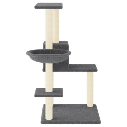 Rascador Para Gatos Con Postes De Sisal Gris Oscuro 95 Cm_3
