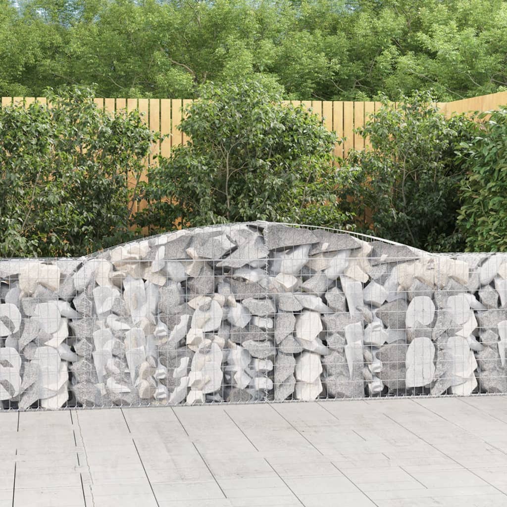 Cestas De Gaviones 2 Uds Forma De Arco Hierro 400x30x100/120 Cm_1