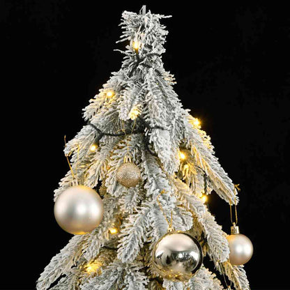 Vidaxl Árbol De Navidad Artificial Con 150 Leds Bolas Y Nieve 150 Cm_1