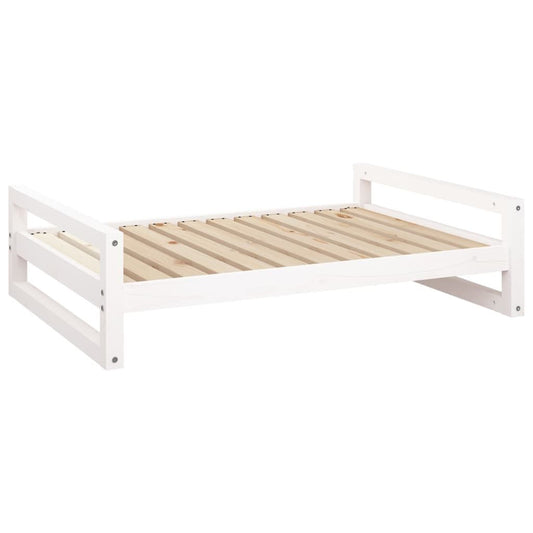 Vidaxl Cama Para Perros Madera Maciza De Pino Blanco 105,5x75,5x28 Cm_0
