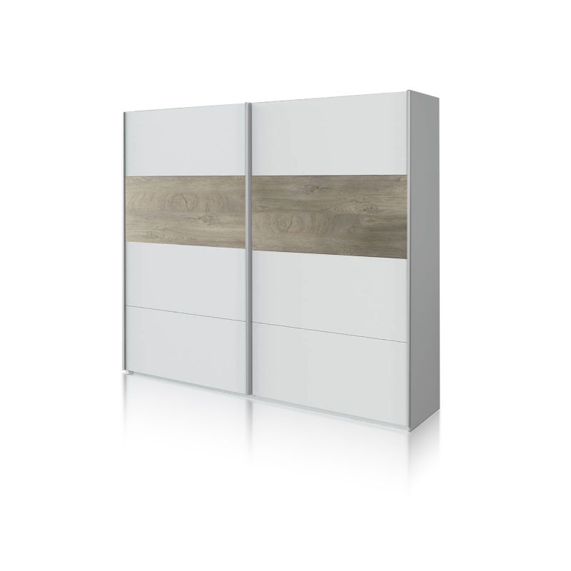 Armario Brike 180 2 Puertas Correderas Melamina, Blanco Artik, 180 X 200 X 60_3