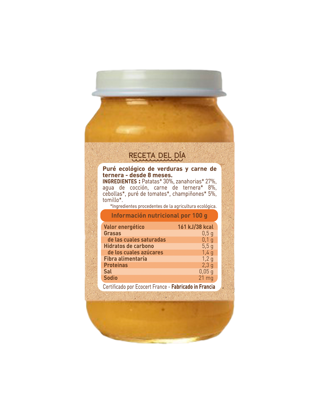 Babybio Frasco de Legumes e Carne 200 g 