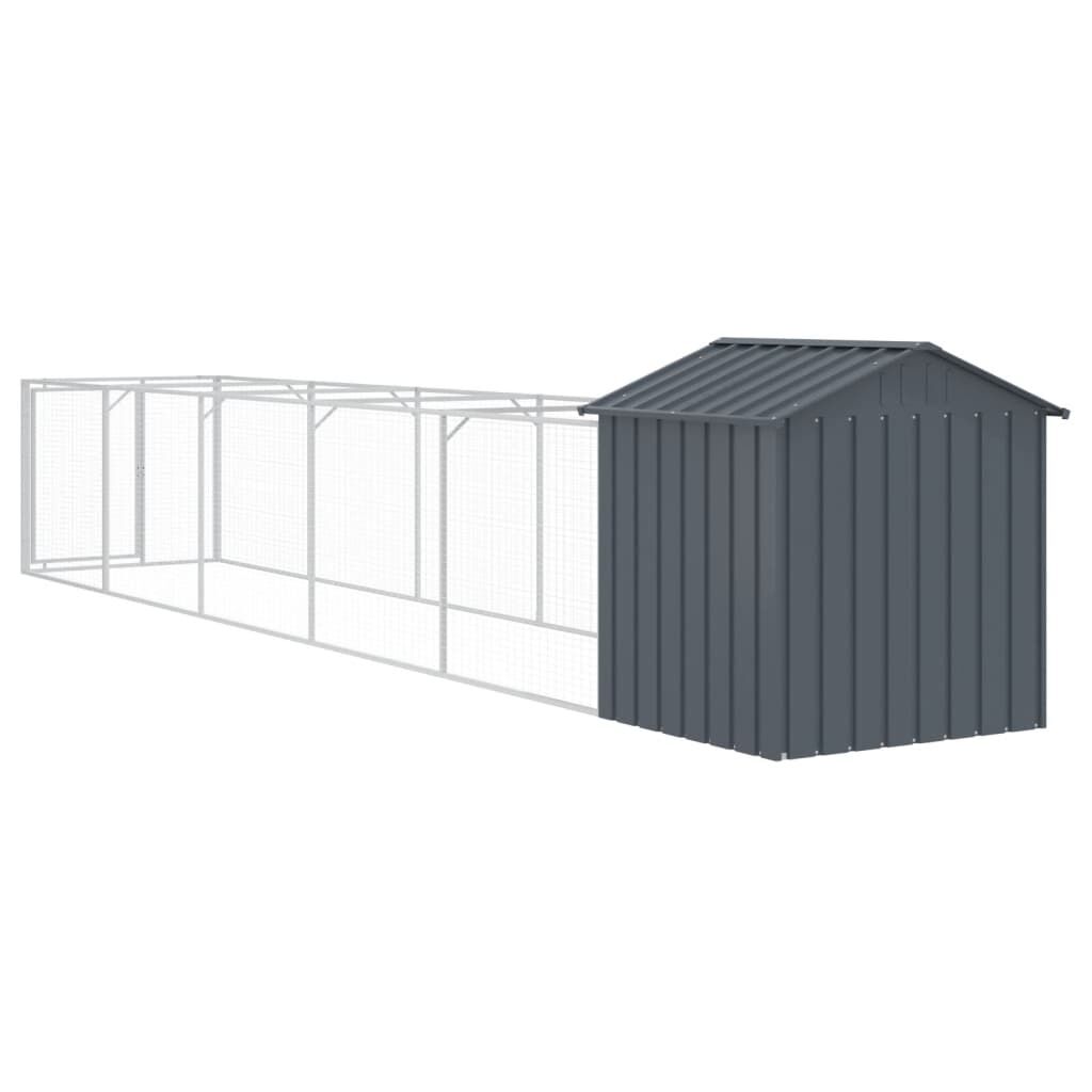 Vidaxl Caseta Perros Con Tejado Acero Galvanizado Gris 117x609x123 Cm_4