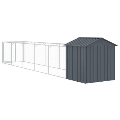 Vidaxl Caseta Perros Con Tejado Acero Galvanizado Gris 117x609x123 Cm_4