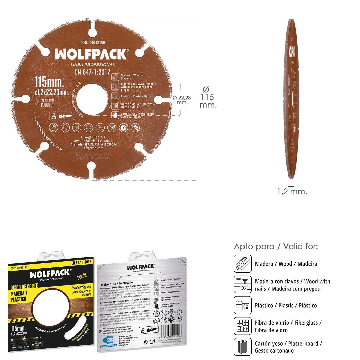 Disco Corte Madera / Plastico Ø 115 Mm. Filo De Carburo De Tungsteno_1