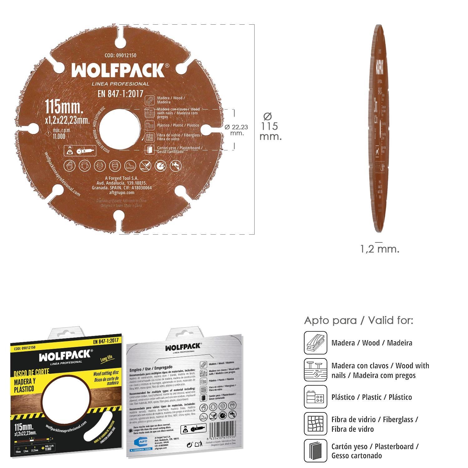 Disco Corte Madera / Plastico Ø 115 Mm. Filo De Carburo De Tungsteno_1