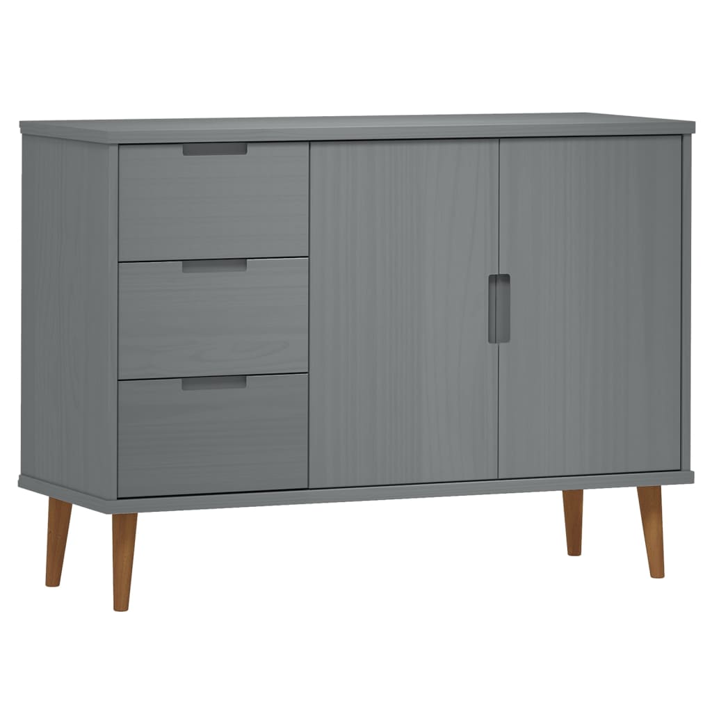 Aparador Molde Madera Maciza De Pino Gris 113x40x80 Cm_1