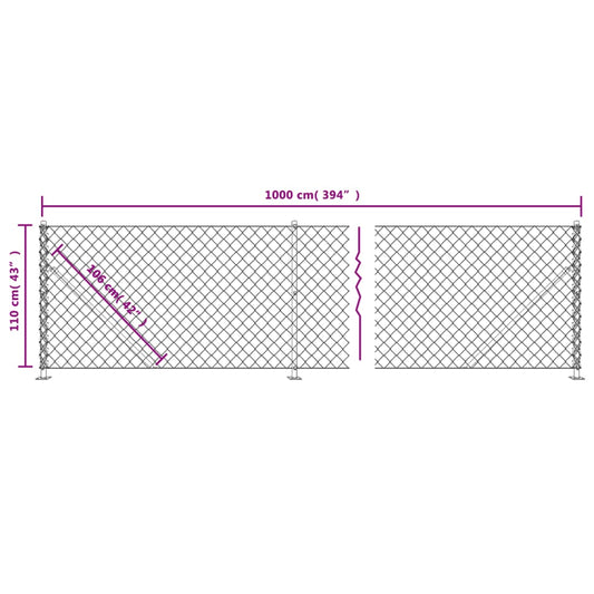 Cerca De Alambre Con Brida Plateada 1,1x10 M / Vetonek_0