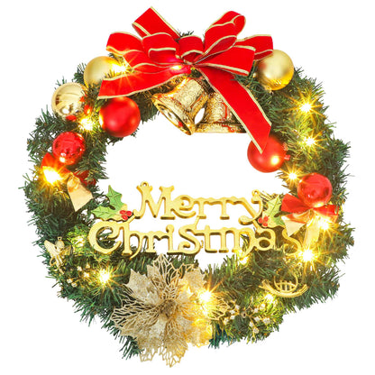Vidaxl Corona De Navidad Con 15 Luces Led Verde 30 Cm_3