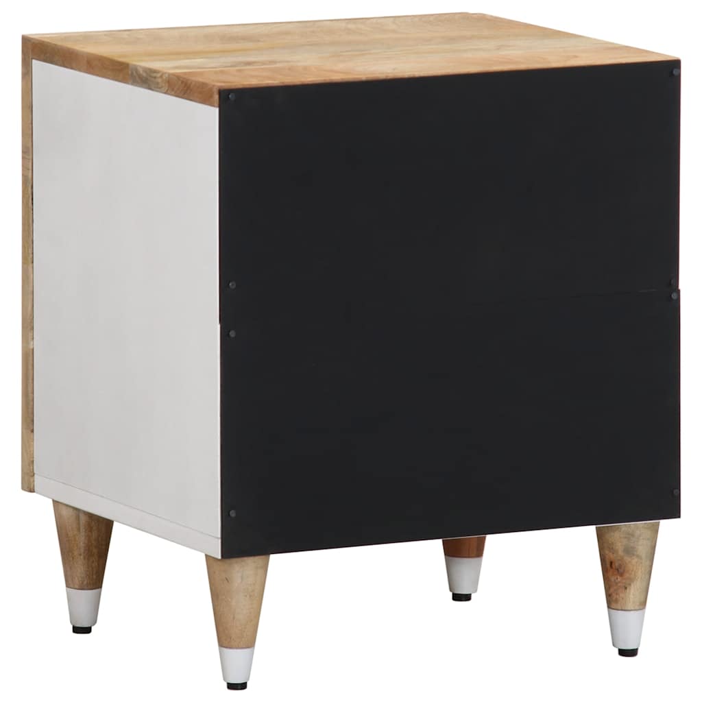 Mesita De Noche De Madera Maciza De Mango 40x33,5x46 Cm_3
