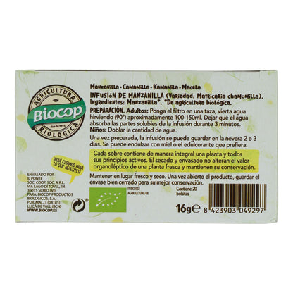 Infusão de Camomila Biocop 20 Saquetas
