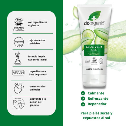 Dr. Organic Gel de Aloé Vera com Pepino, Avelã e Calêndula 200ml
