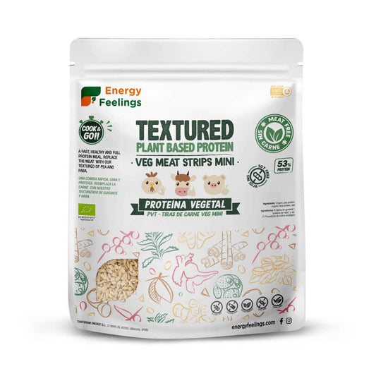 PVT - TIRAS DE CARNE VEGETAL MINI ECO: Energy Feelings 400 g