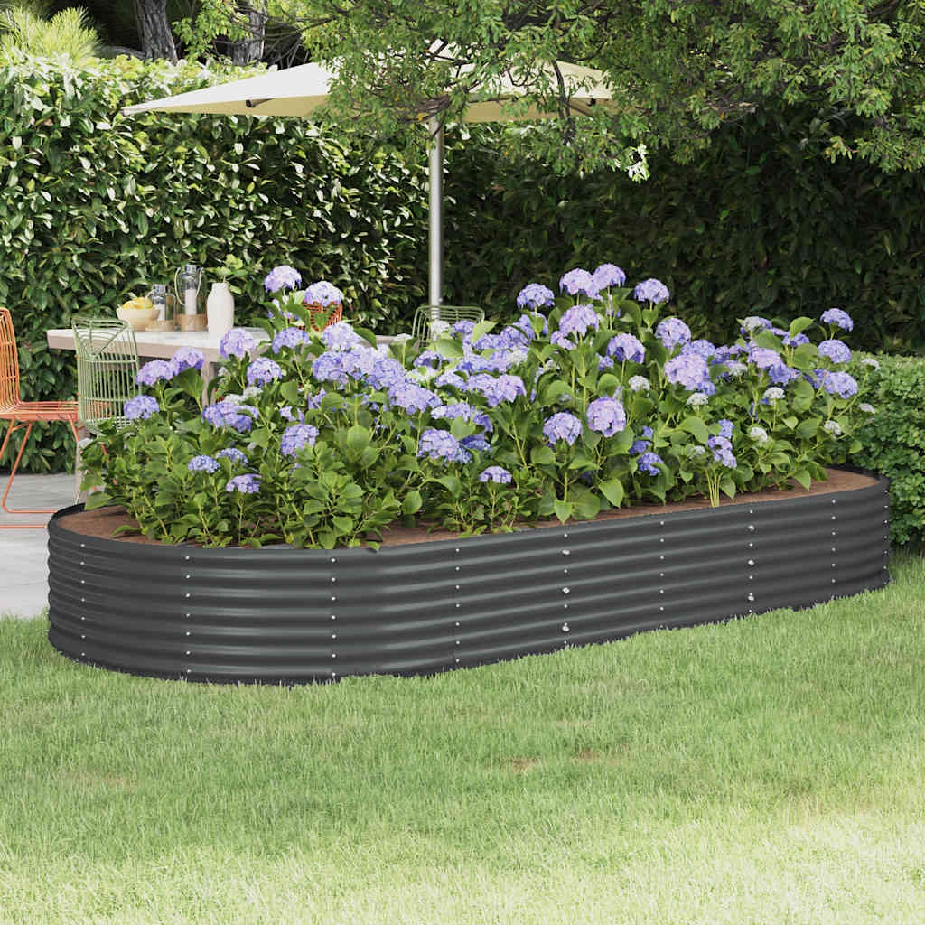 Jardinera Elevada De Acero Galvanizado 296x140x36 Cm Antracita_1