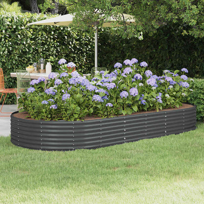 Jardinera Elevada De Acero Galvanizado 296x140x36 Cm Antracita_1
