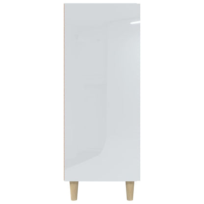 Aparador De Madera Contrachapada Blanco Brillante 69,5x34x90 Cm / Vetonek_4