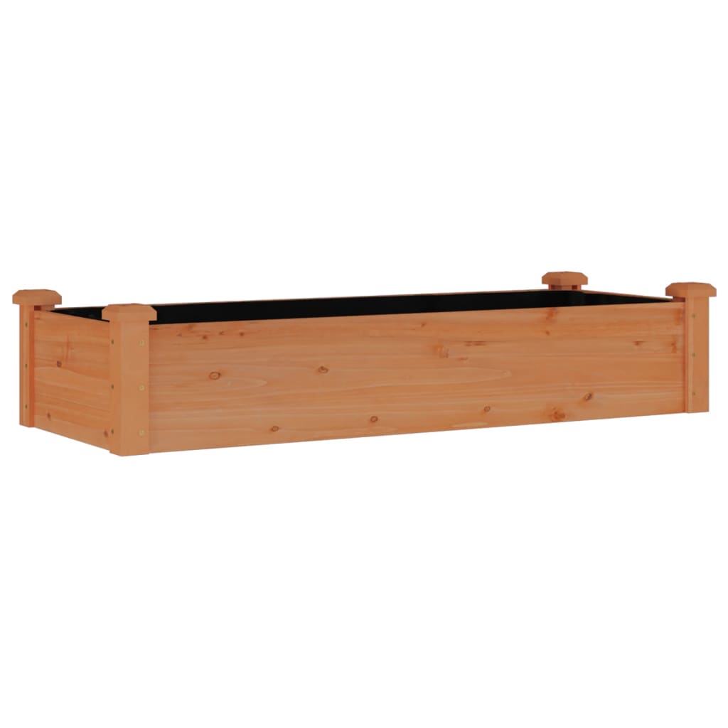 Jardinera Arriate Forro Madera Maciza Abeto Marrón 120x45x25 Cm_0