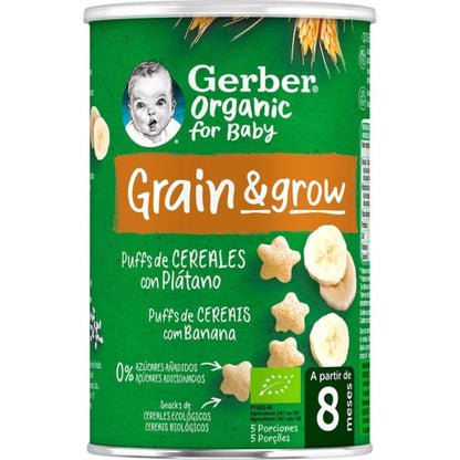 Snack de trigo e arroz biológico Gerber com banana 35 g