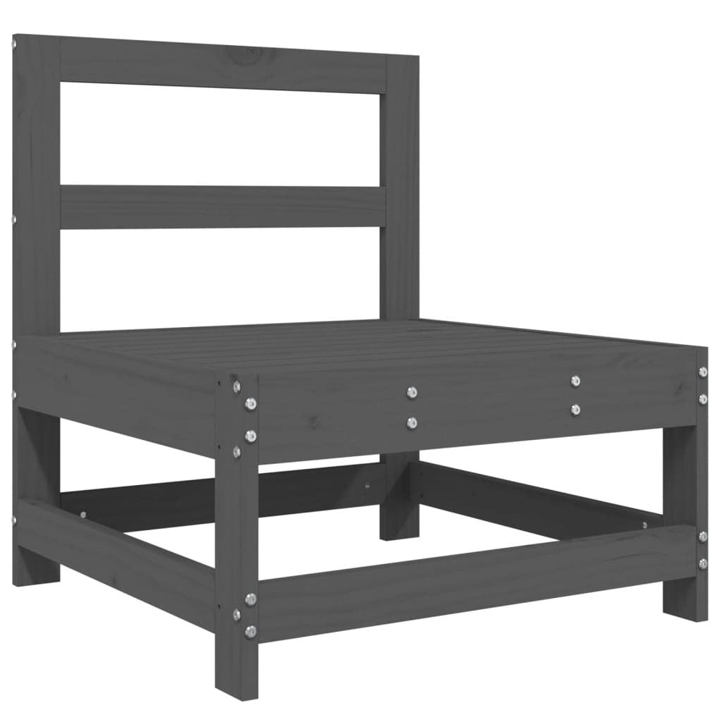 Vidaxl Juego De Muebles De Jardín 7 Piezas Madera Maciza De Pino Gris_3