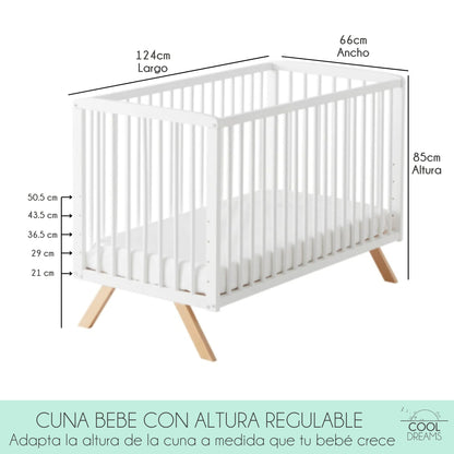Cuna Colecho De Bebé Nuru Estilo Nórdico 120x60 Cm, Con Kit Colecho Incluido_2