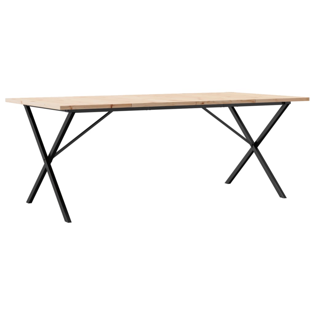 Mesa De Comedor Marco X Madera Maciza Pino Acero 200x100x75,5cm_0