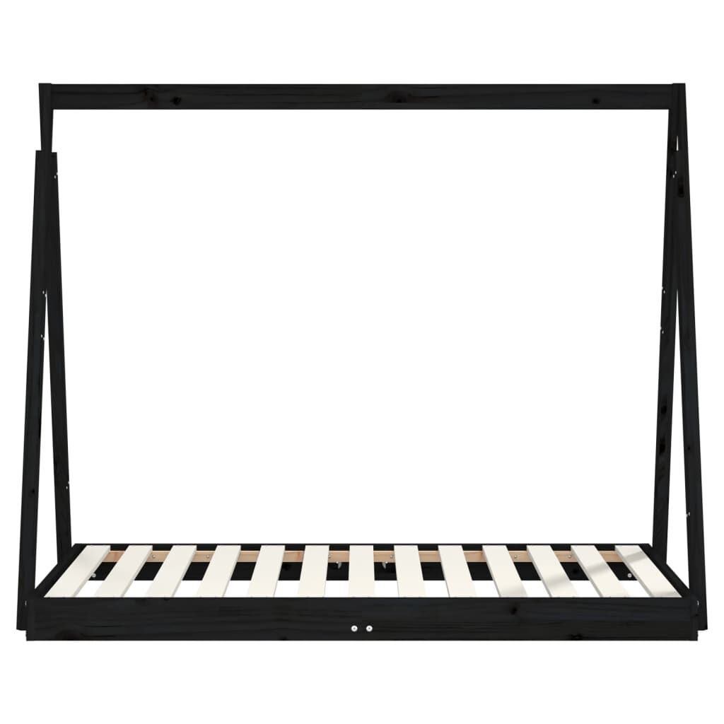 Vidaxl Estructura De Cama Para Niños Madera De Pino Negro 70x140 Cm_3