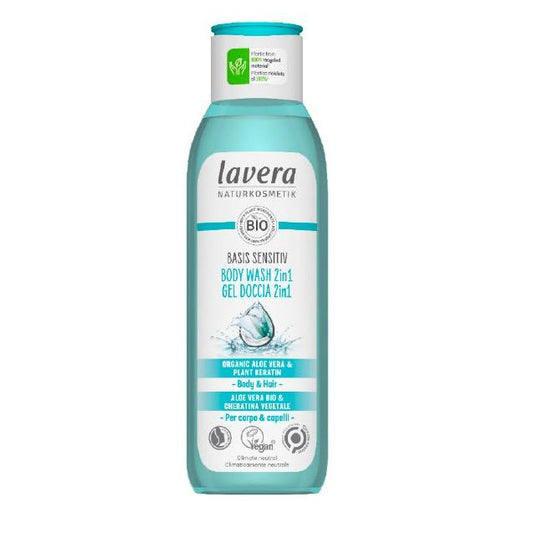 Gel de banho e champô 2 em 1, Lavera 250 ml