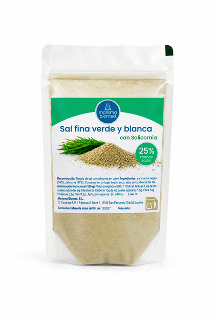 Sal Fina Verde Y Blanca | Salicornia Y Sal Marina Virgen Bio | 25% Menos Sodio 50 g_1