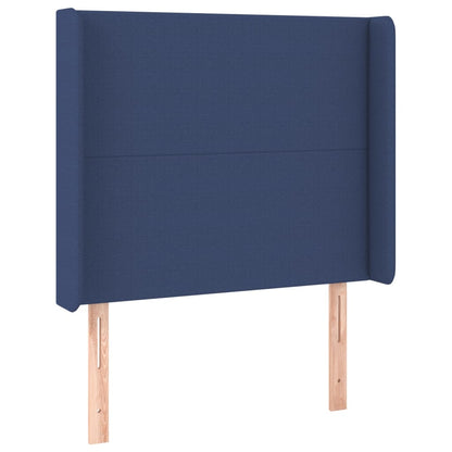 Cama Box Spring Colchón Y Luces Led Tela Azul 90x200 Cm / Vetonek_1