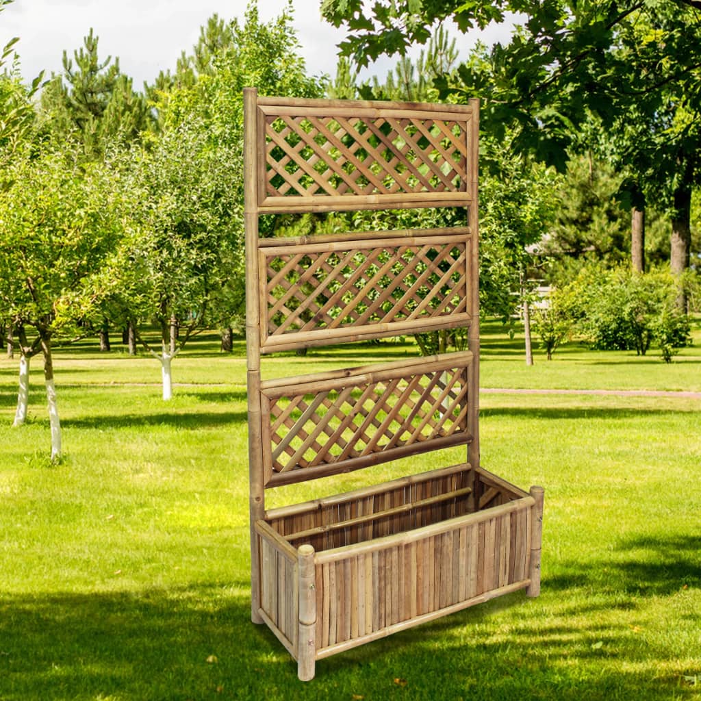 Jardinera De Jardín Con Enrejado Bambú 70 Cm_1