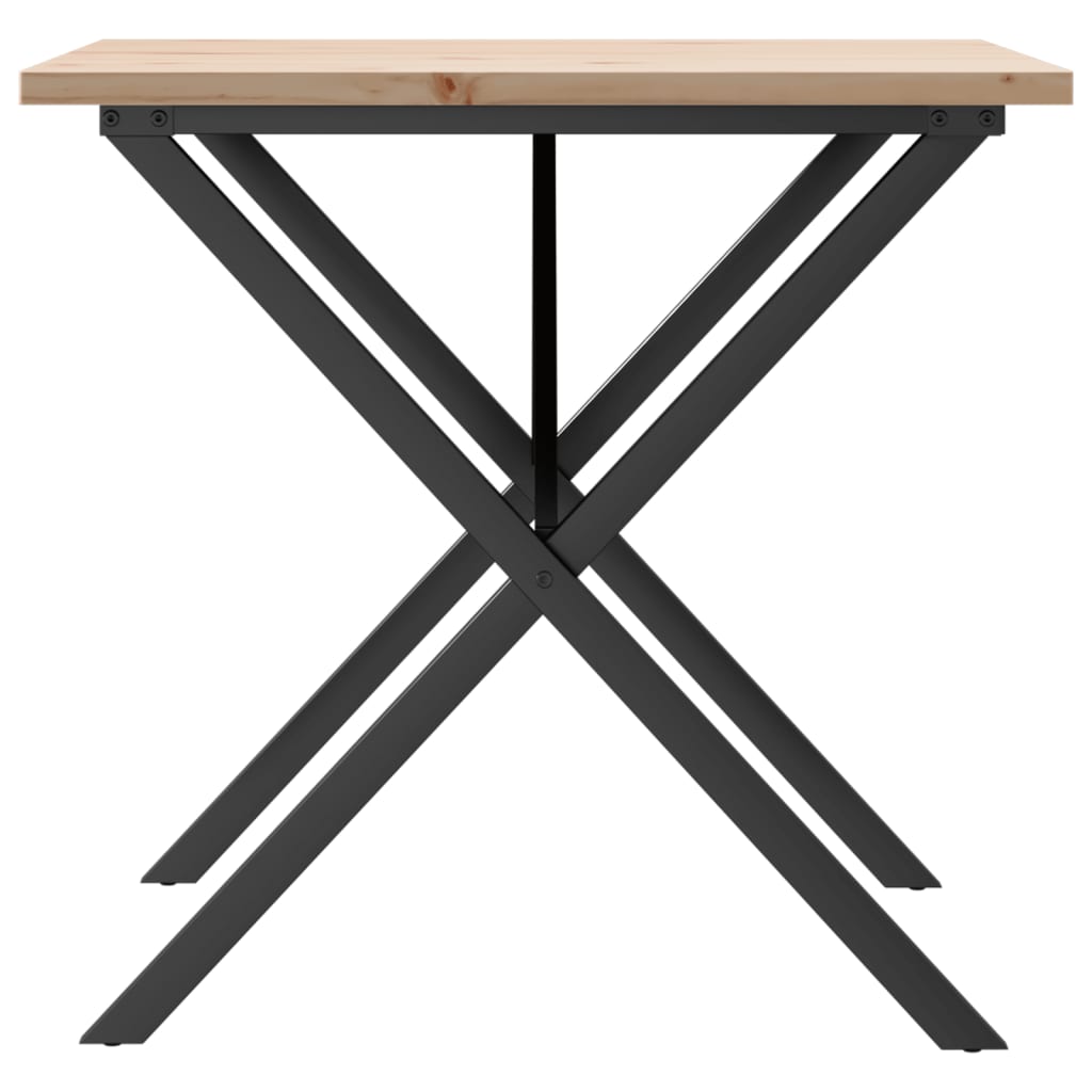 Mesa De Comedor Marco X Madera Maciza Pino Y Acero 80x80x75,5cm_3