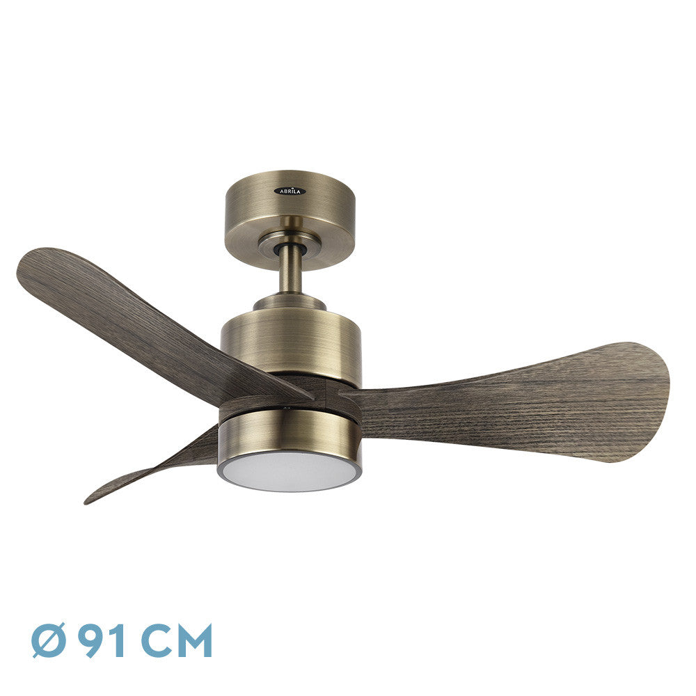 Ventilador Dc Zepelin 18w 1900lm Cuero/roble 3aspas 91d 3000-4000-6500k Remoto,memoria Y Temporizador_0
