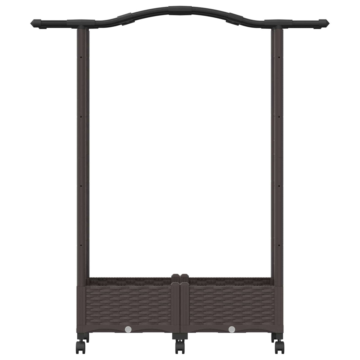 Cama Elevada Con Trellis Y Techo Marrón 124 X 40 X 129 Cm Pp_3