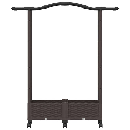 Cama Elevada Con Trellis Y Techo Marrón 124 X 40 X 129 Cm Pp_3