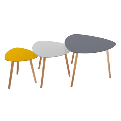 Well Home - Set De 3 Mesas De Café 'mileo' De Formato Triangular_0