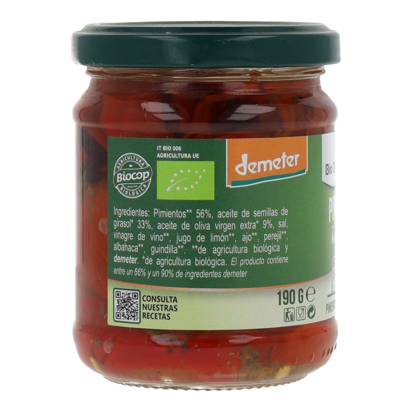 Pimentos Grelhados em Óleo Biológico Demeter Organica 190 gr