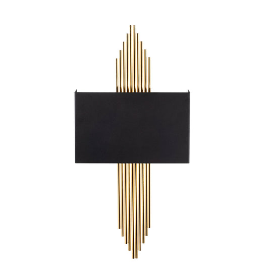 Aplique De Pared Recto, Metal , Negro oro, 75x10x22, Casquillo E 27 Max 40 W_0