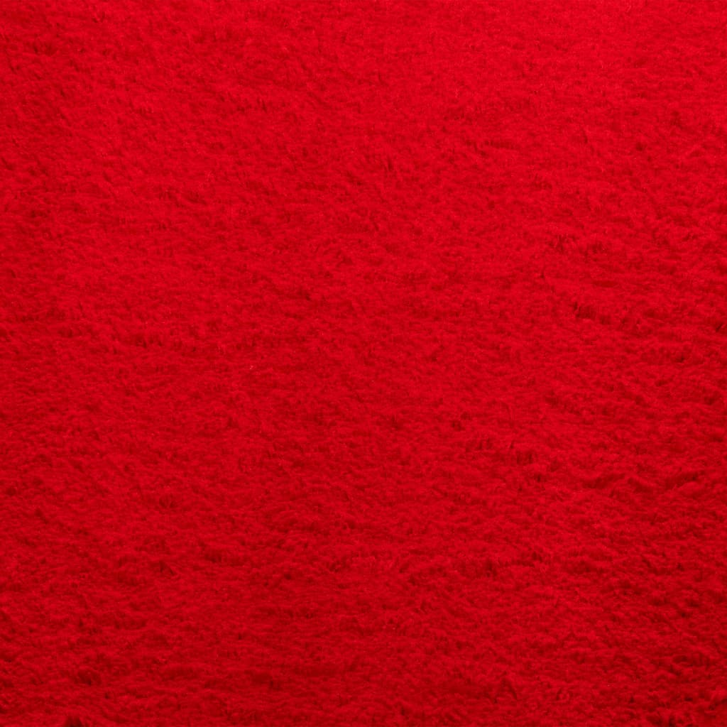 Alfombra De Pelo Corto Suave Lavable Huarte Rojo Ø 100 Cm / Vetonek_1