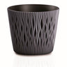 Pote De Plástico Redondo Redondo Arenoso Em Cor Antracite 18,9 (comprimento) X 18,9 (largura) X 16,5 (alta) Cm