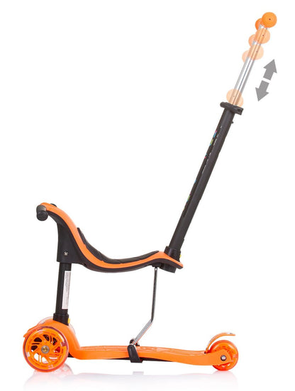 Patinete Infantil 3 En 1 Multi Plus Con Asiento Y Mango Parental Orange_1
