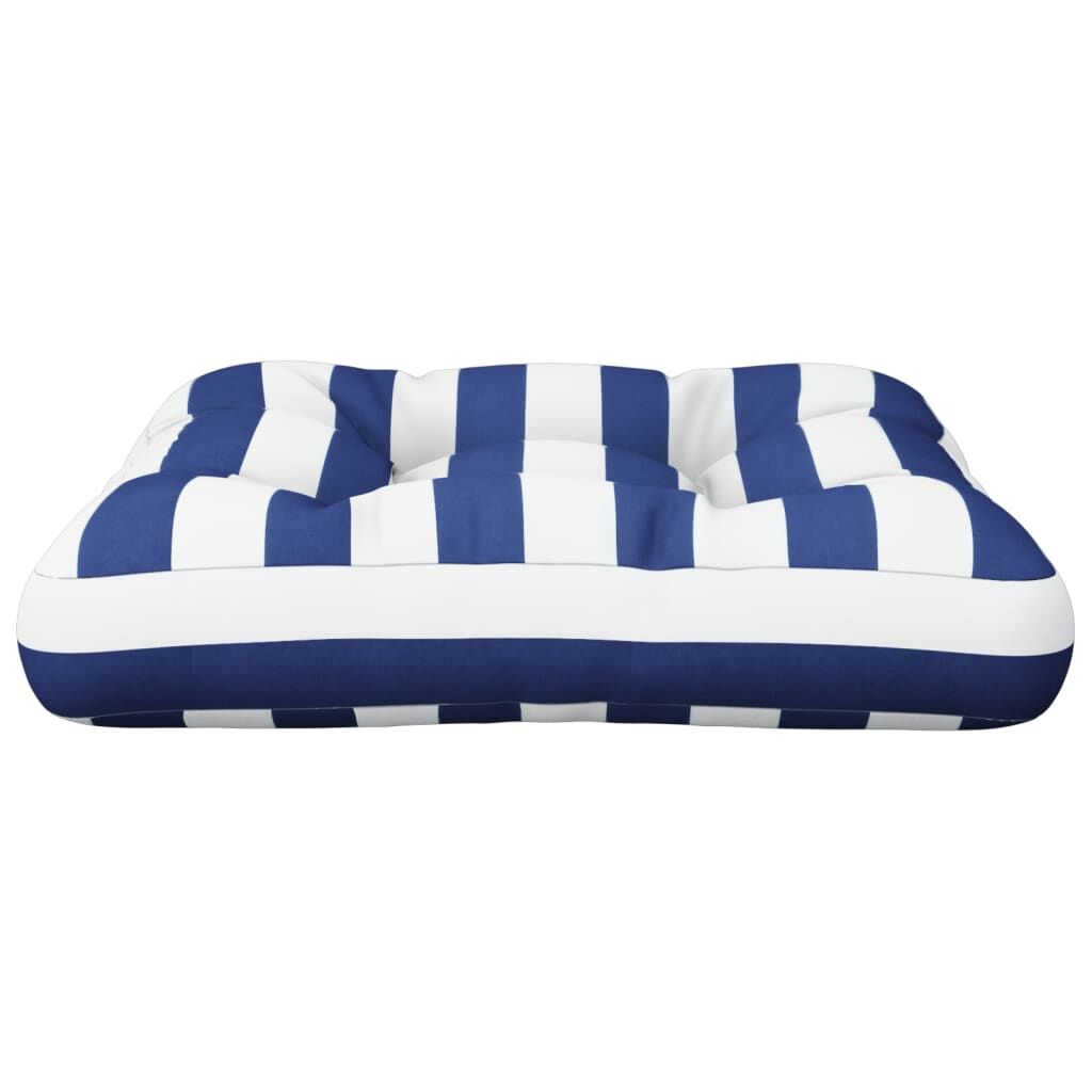 Vidaxl Cojín Para Palés Tela A Rayas Azul Y Blanco 60x60x12 Cm_4