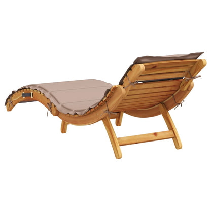 Tumbona Con Cojín Taupe Madera Maciza De Acacia / Vetonek_1