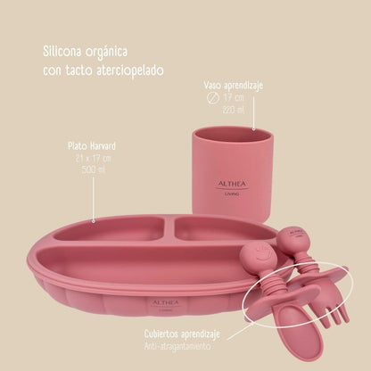 Vajilla De Silicona Orgánica - 8 Piezas - Rosa Profundo._5