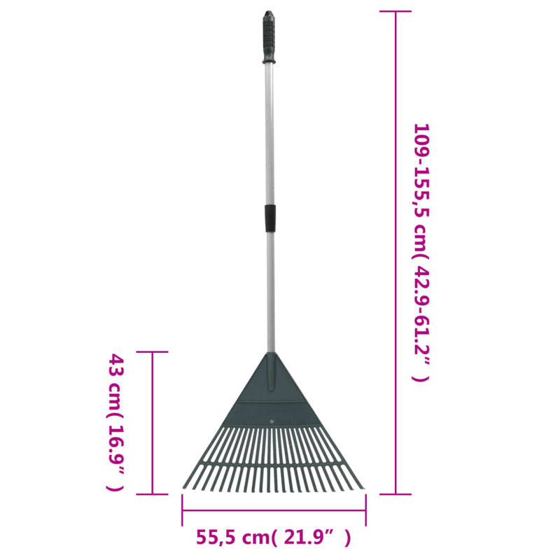 Vidaxl Rastrillo Para Hojas Pp Verde Oscuro 155,5 Cm_5