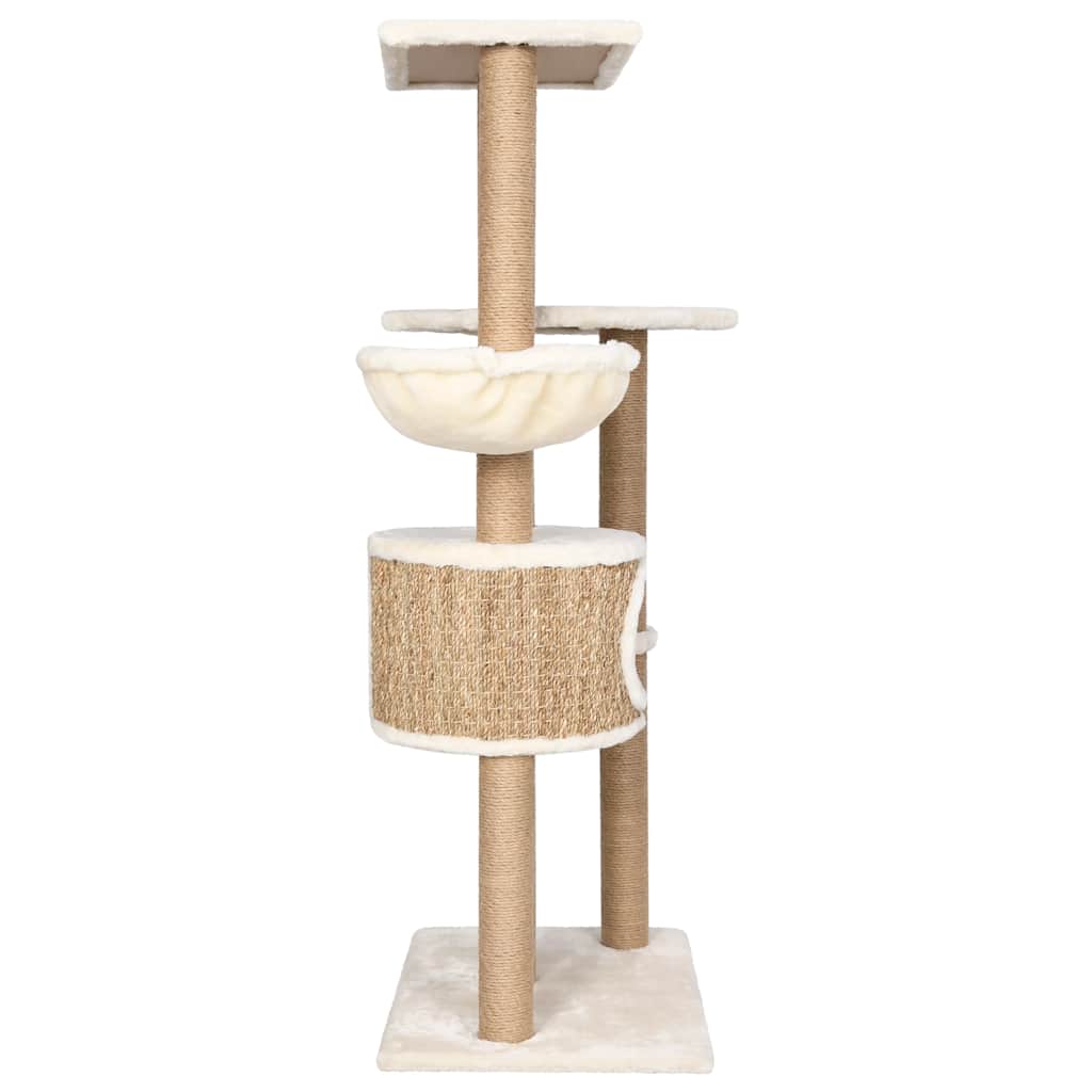 Árbol Para Gatos Con Poste Rascador 126 Cm Hierba Marina_3