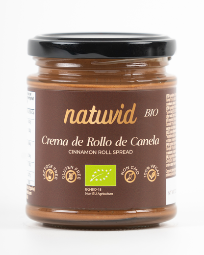 Cinnamon Roll BIO Natuvid (200g) | Mantequilla de Almendra integral con Dátil y Coco | Sin Gluten y Sin Lactosa_0