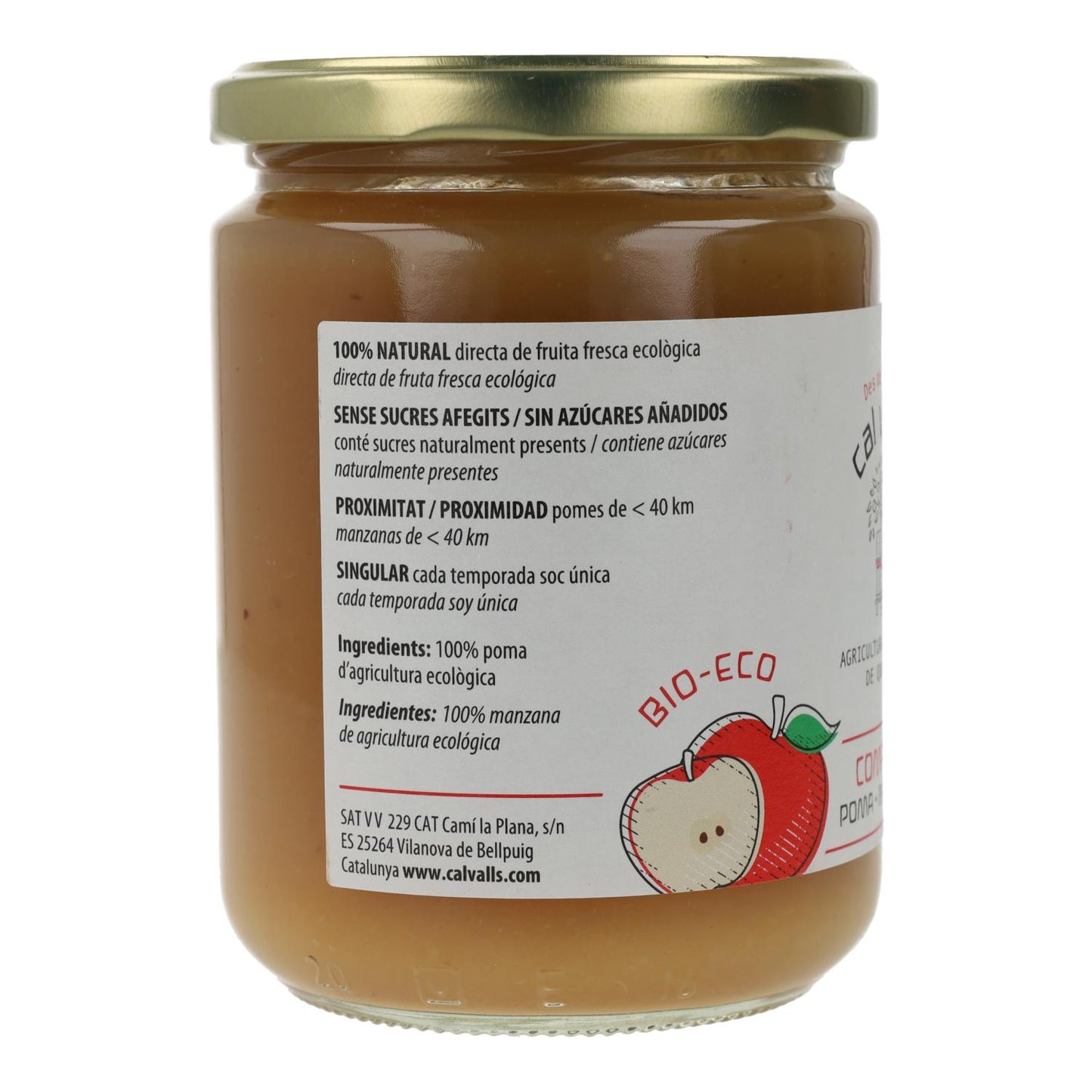 Compota de maçã ECO Cal Valls, 400 g