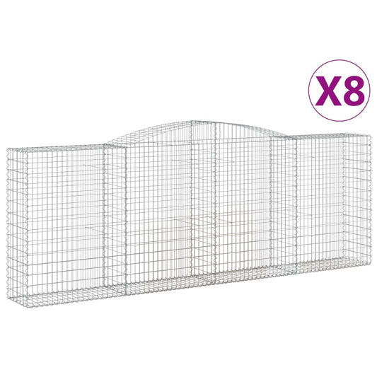 Cestas Gaviones 8 Uds Forma De Arco Hierro 400x50x140/160 Cm_0